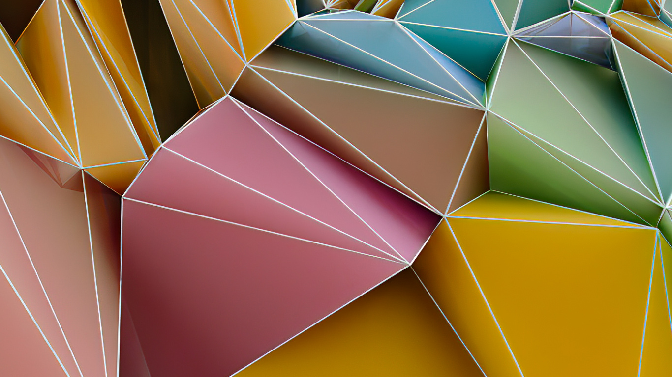 Обои треугольник, цифровое искусство, арт, иллюстрация, свет в разрешении 1366x768