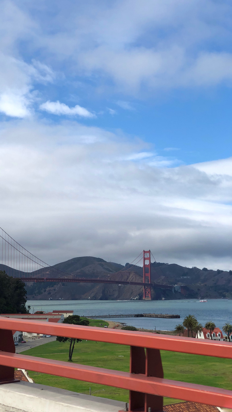 Обои вантовый мост, extradosed мост, подвесной мост, мост, облако в разрешении 750x1334