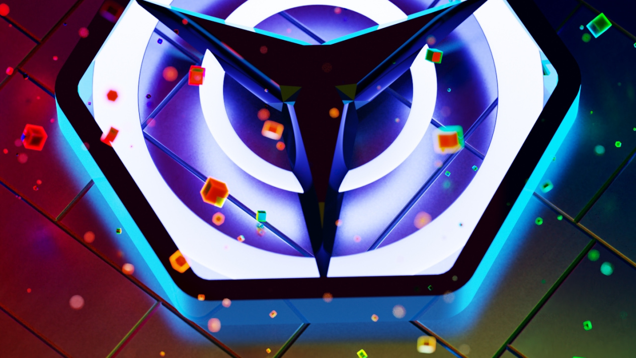 Обои свет, пурпур, небоскреб, арт, линия в разрешении 1280x720