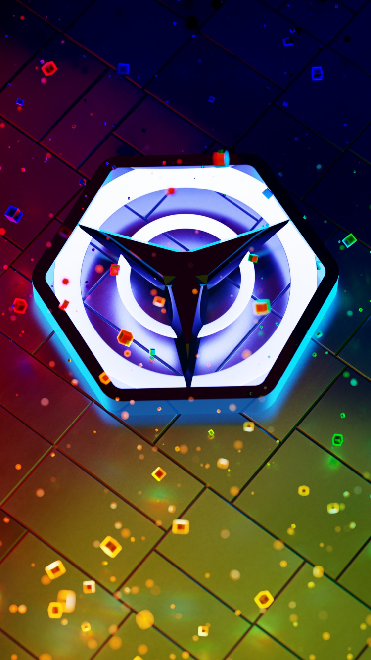 Обои свет, пурпур, небоскреб, арт, линия в разрешении 750x1334