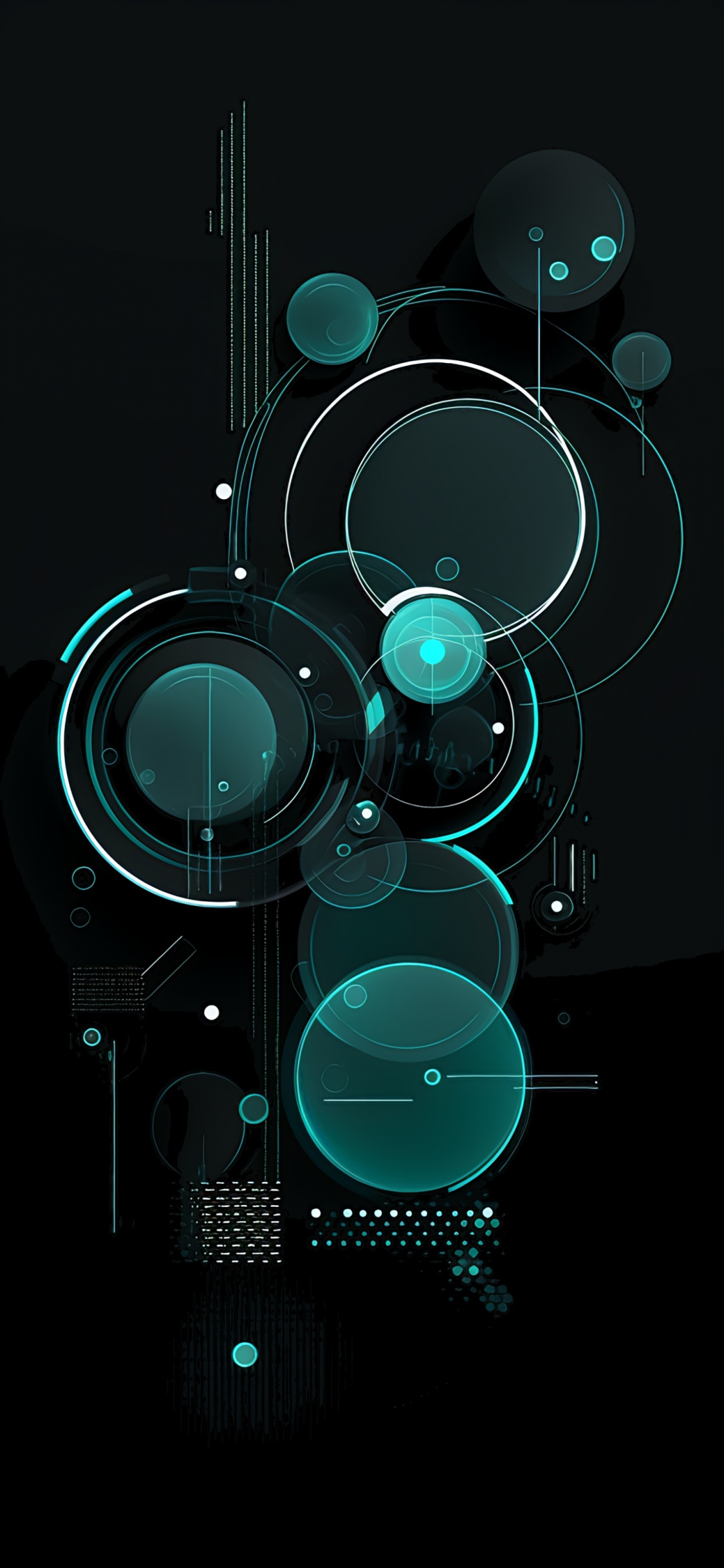 Обои арт, графический дизайн, круг, звуковое оборудование, технологии в разрешении 1125x2436