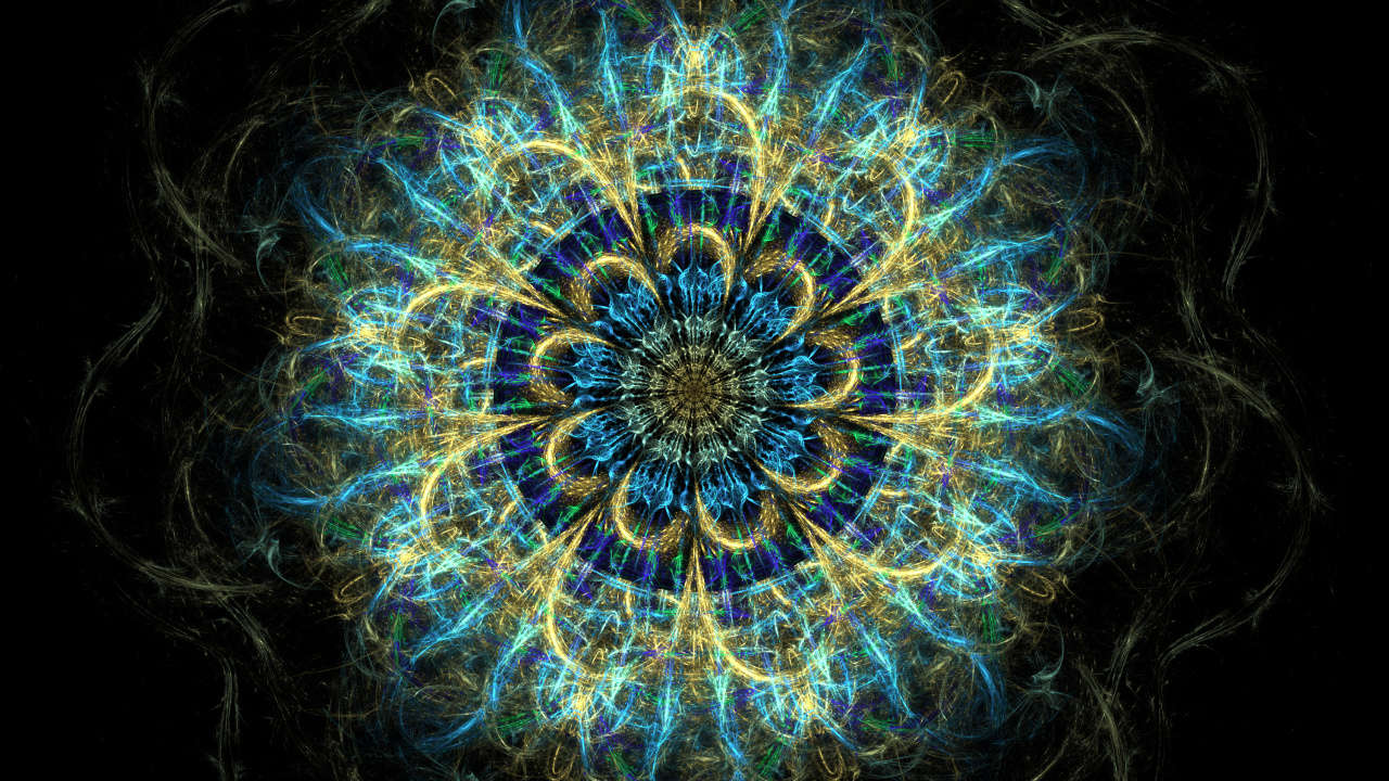 Обои фрактал, арт, фрактальное искусство, симметрия, психоделическое искусство в разрешении 1280x720