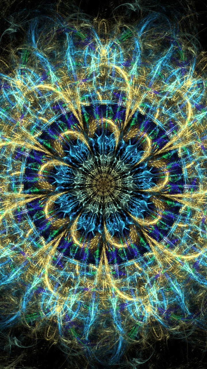 Обои фрактал, арт, фрактальное искусство, симметрия, психоделическое искусство в разрешении 720x1280