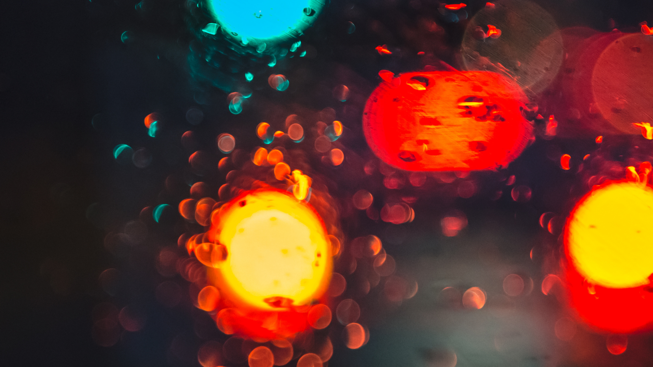 Обои свет, боке, авто, освещение, Апельсин в разрешении 2560x1440