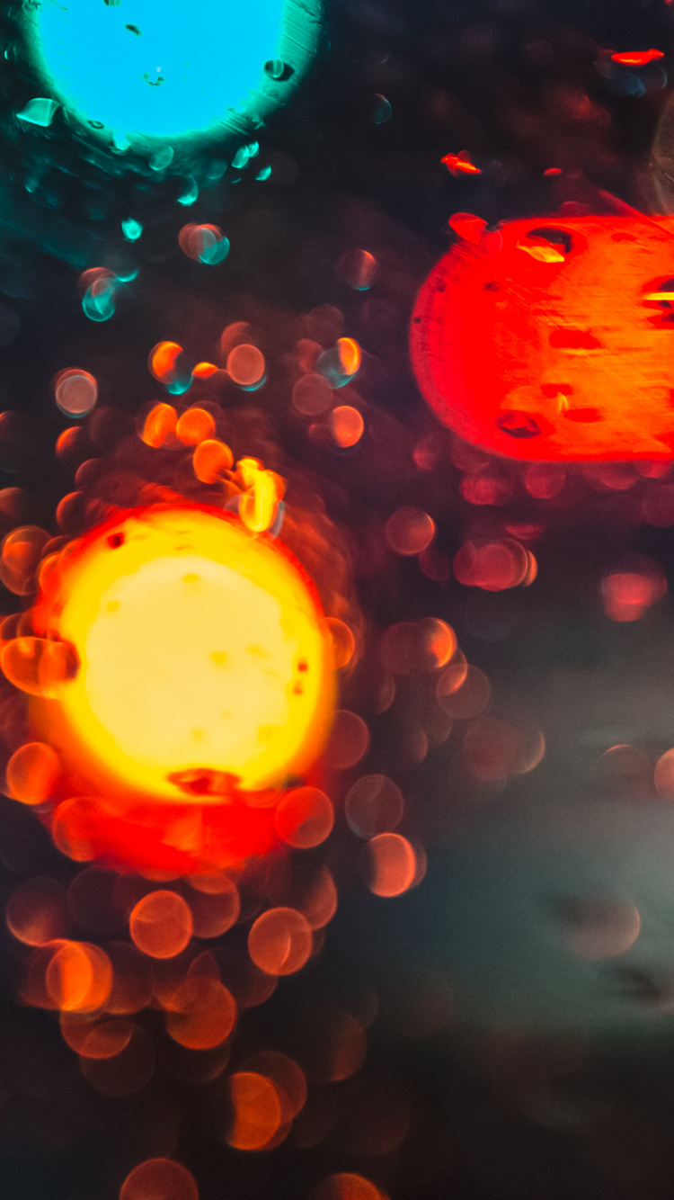 Обои свет, боке, авто, освещение, Апельсин в разрешении 750x1334