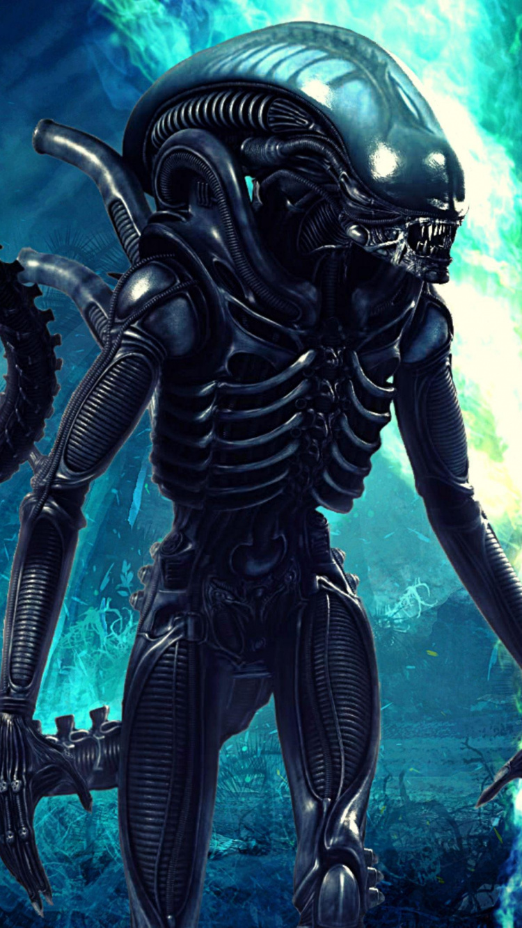 Обои иностранец, Пришельцы против Хищника, анимация, игра-боевик, Цифровой композитинг в разрешении 750x1334