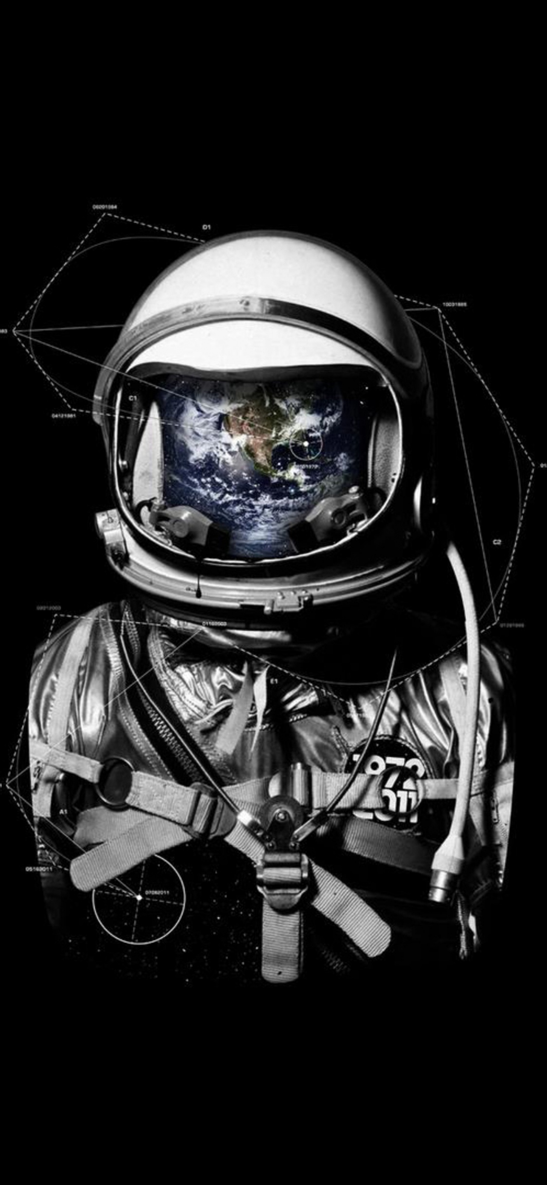 Обои шлем, астронавт, мотоциклетный шлем, головной убор, космос в разрешении 1125x2436