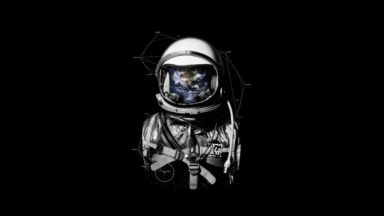 Обои шлем, астронавт, мотоциклетный шлем, головной убор, космос в разрешении 1280x720