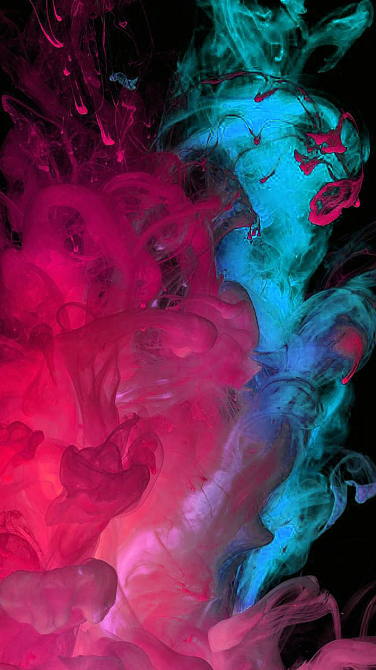 Обои розовый, красный цвет, пурпурный цвет, дым, вода в разрешении 750x1334