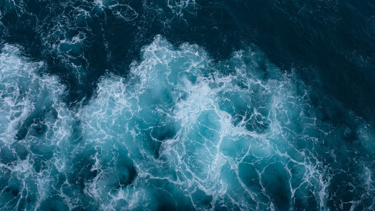 Обои море, ветровая волна, синий, вода, Аква в разрешении 1280x720