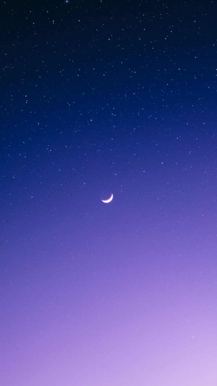 Обои Астрономия, атмосфера, луна, полумесяц, синий в разрешении 750x1334