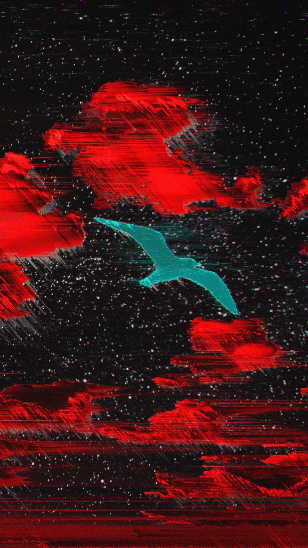 Обои Глитч-арт, абстрактное искусство, красный цвет, арт, иллюстрация в разрешении 1080x1920