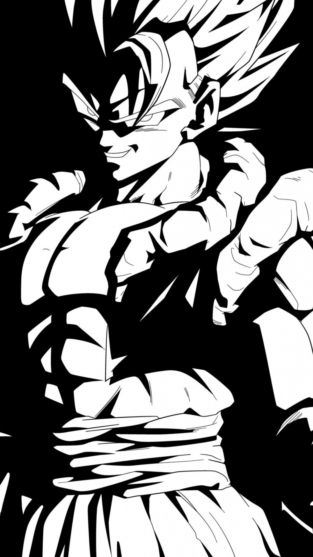 Обои Gogeta, гоку, вегета, Жемчуг дракона, монохромный в разрешении 1080x1920