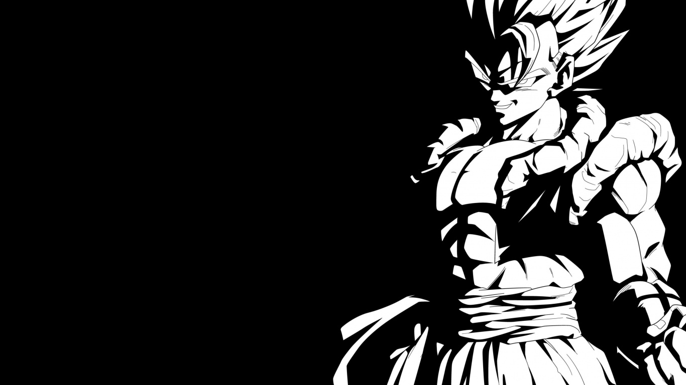 Обои Gogeta, гоку, вегета, Жемчуг дракона, монохромный в разрешении 1366x768