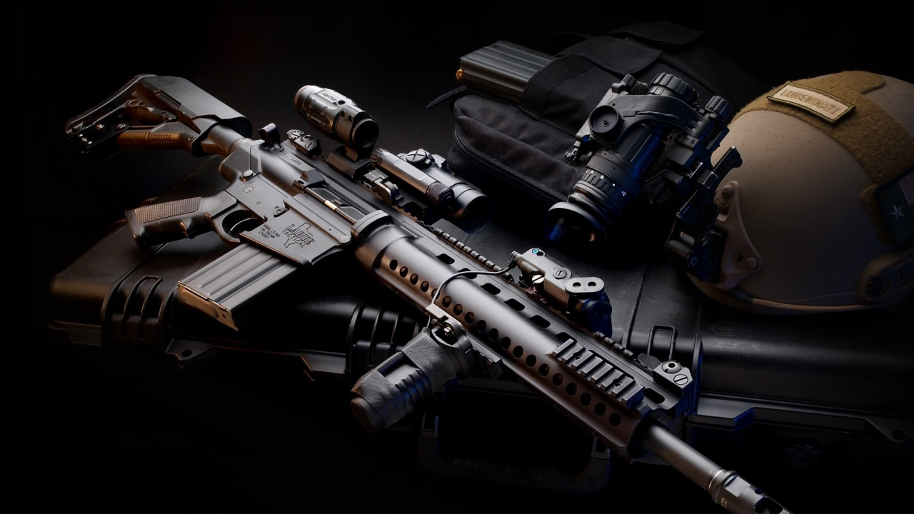 Обои карабин M4, орудие, космос, Страйкбольное оружие, снайперская винтовка в разрешении 1280x720