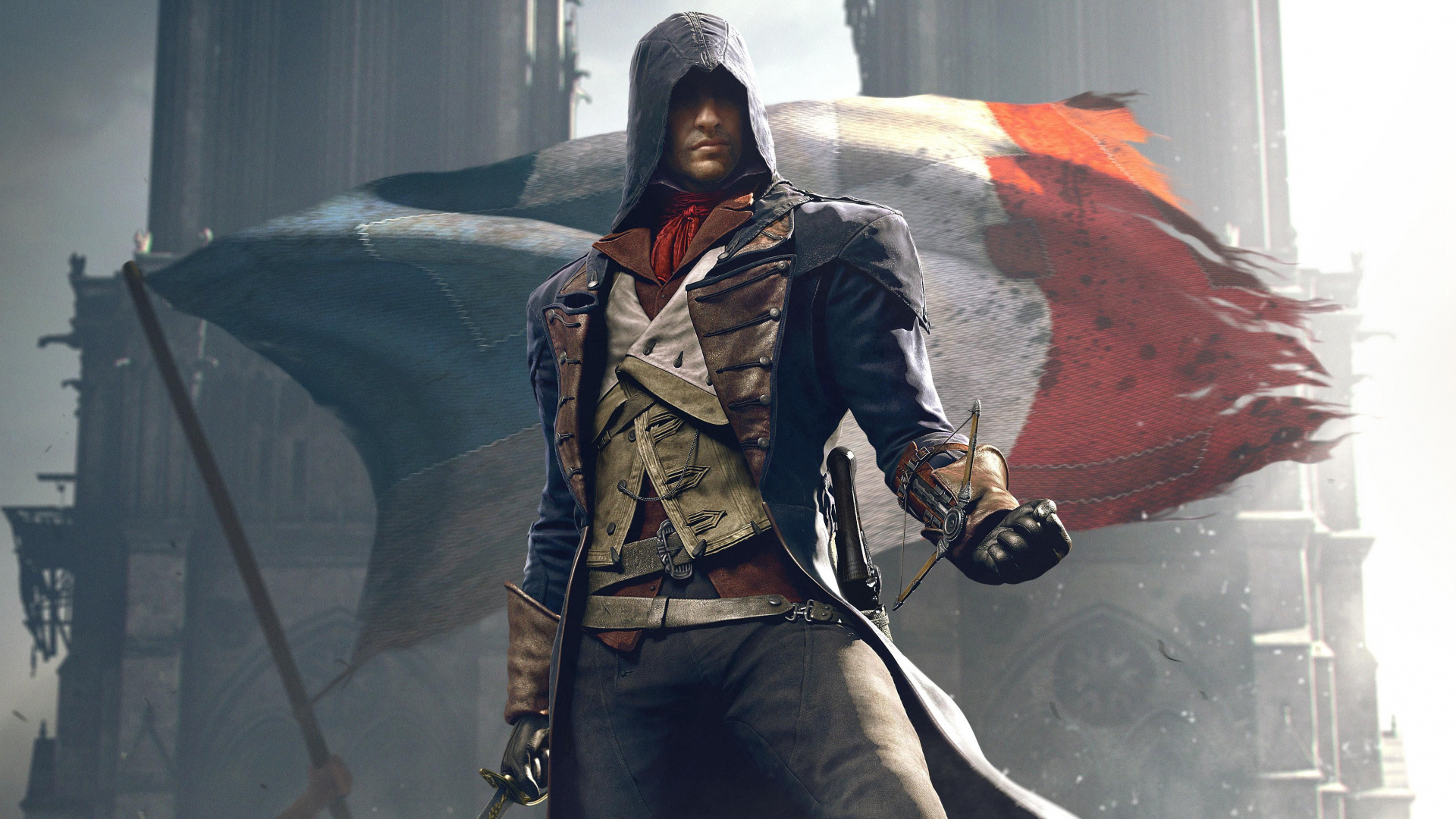 Обои assassins creed unity, ubisoft, верхняя одежда, арт, видеоигра в разрешении 1920x1080