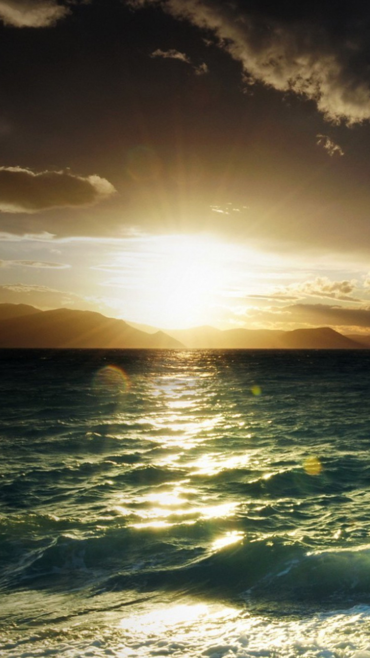 Обои побережье, берег, море, океан, горизонт в разрешении 750x1334