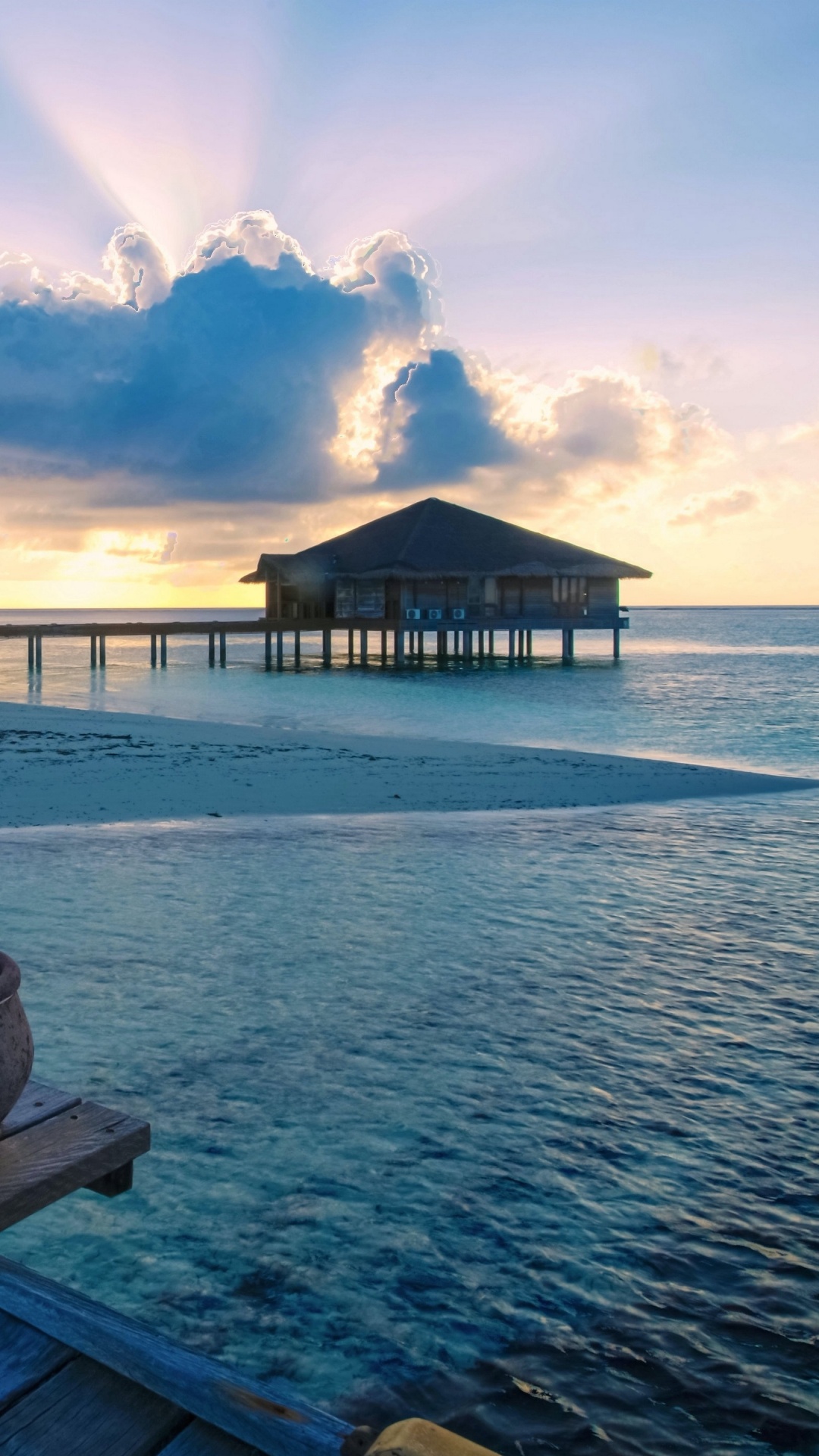 Обои прибежище, свойство, океан, горизонт, море в разрешении 1080x1920