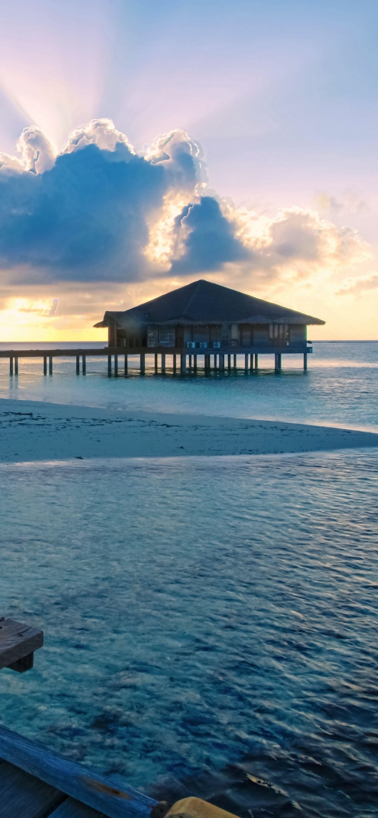 Обои прибежище, свойство, океан, горизонт, море в разрешении 1242x2688