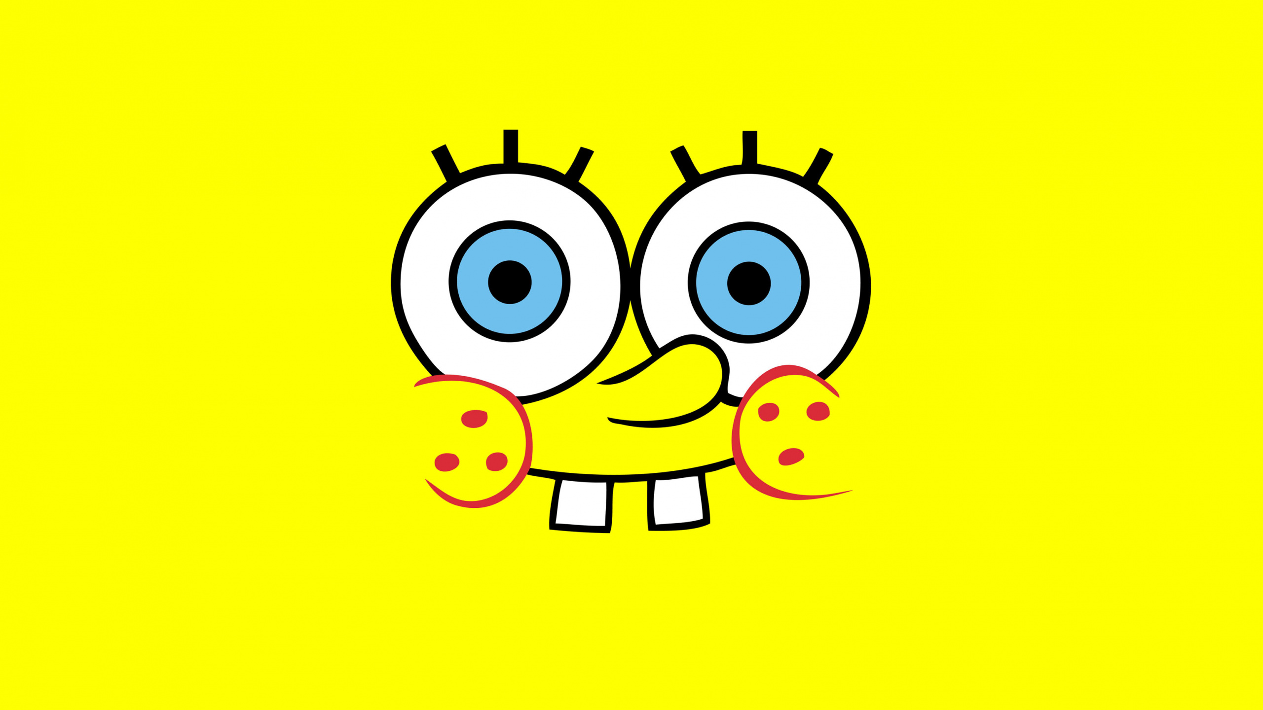 Обои Спанч Боб Квадратные Штаны, мультфильм, желтый, текст, смайлик в разрешении 2560x1440