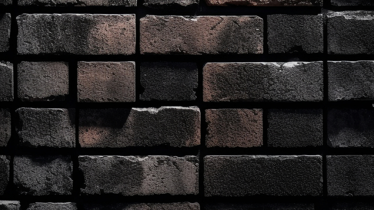 Обои кирпичная кладка, висгун - социальная сеть, прямоугольник, серый цвет, кирпич в разрешении 1280x720