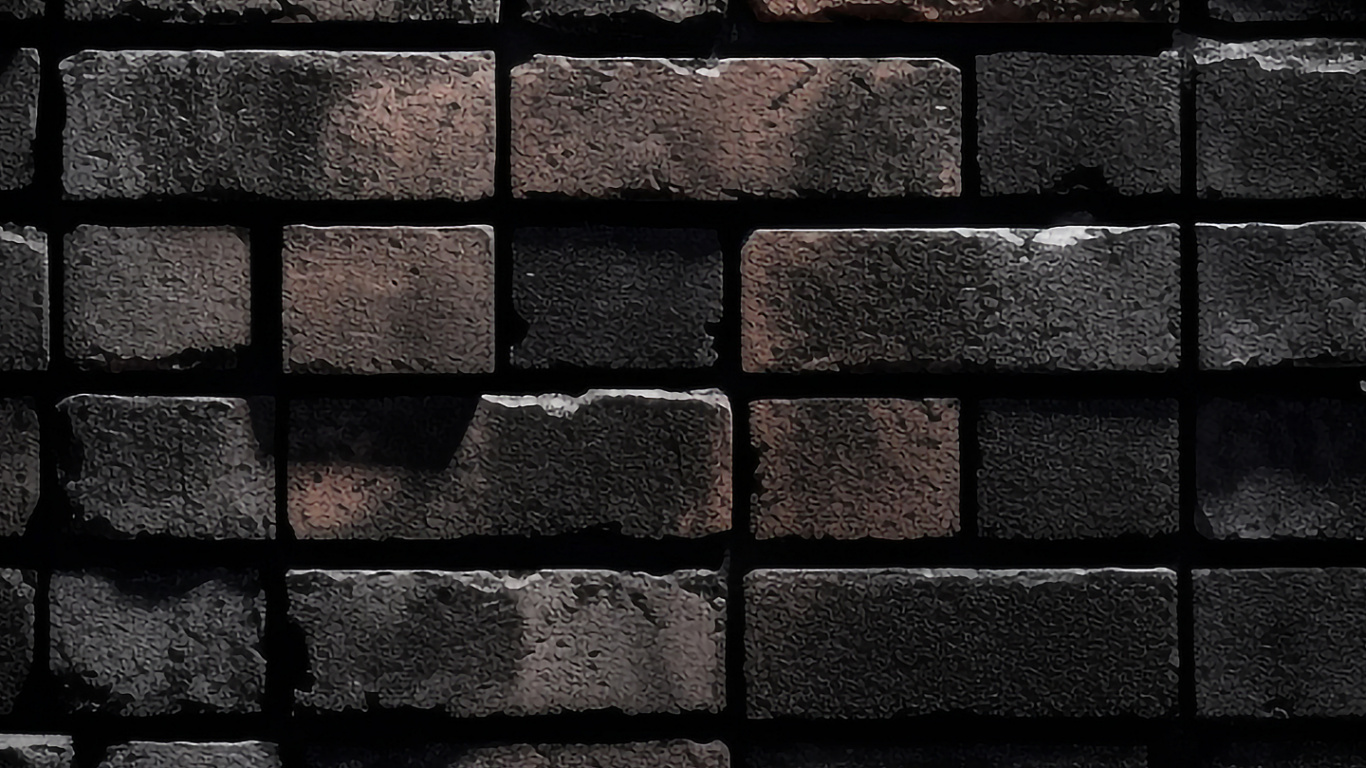 Обои кирпичная кладка, висгун - социальная сеть, прямоугольник, серый цвет, кирпич в разрешении 1366x768