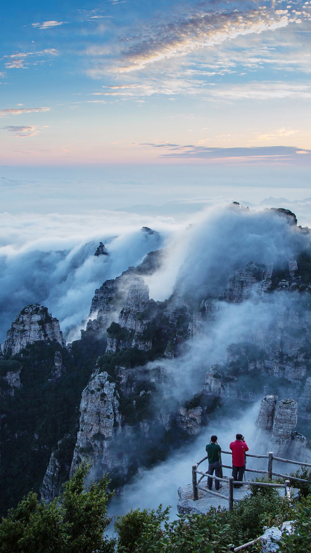 Обои галактический ангел, пиксель, арт, облако, гора в разрешении 1080x1920