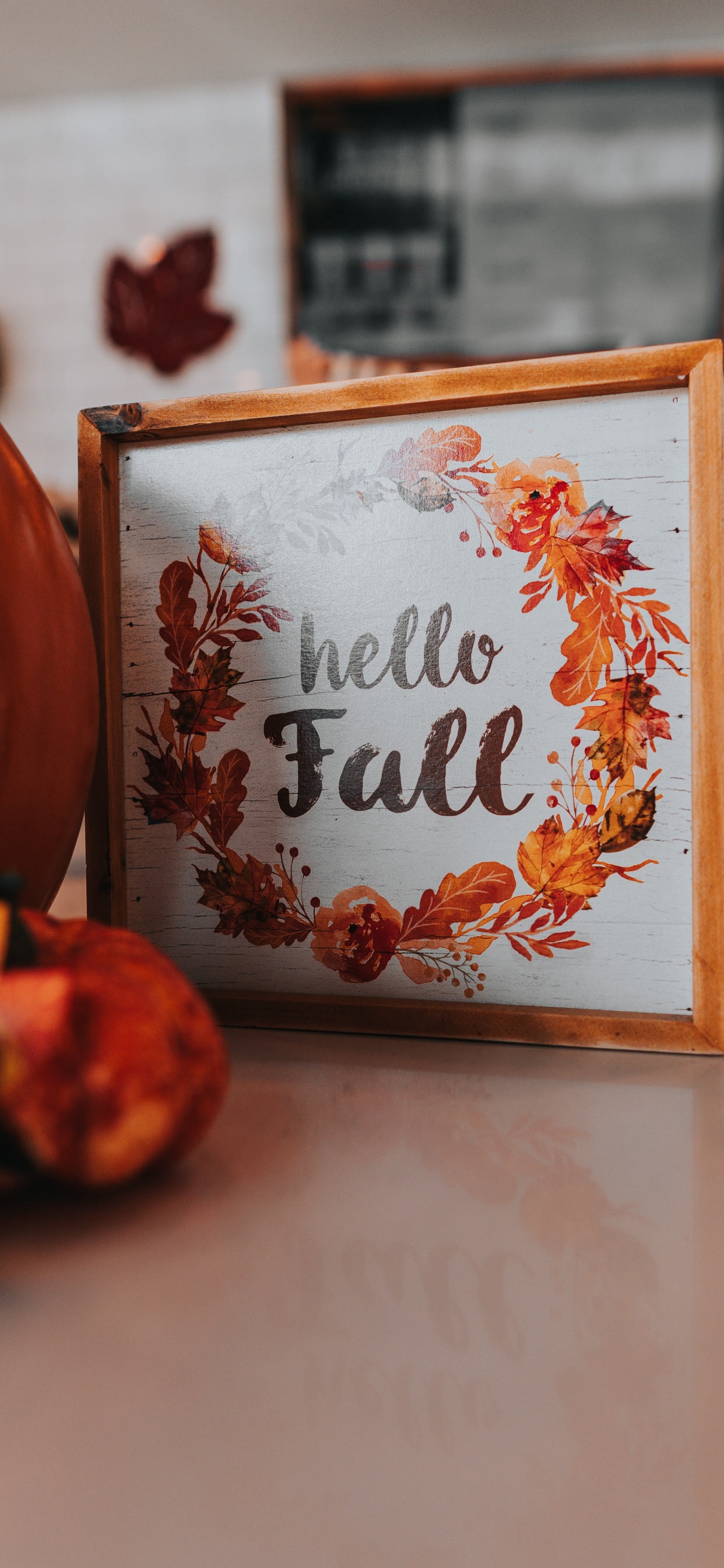 Обои тыква, Апельсин, текст, Место карты, комната в разрешении 1242x2688