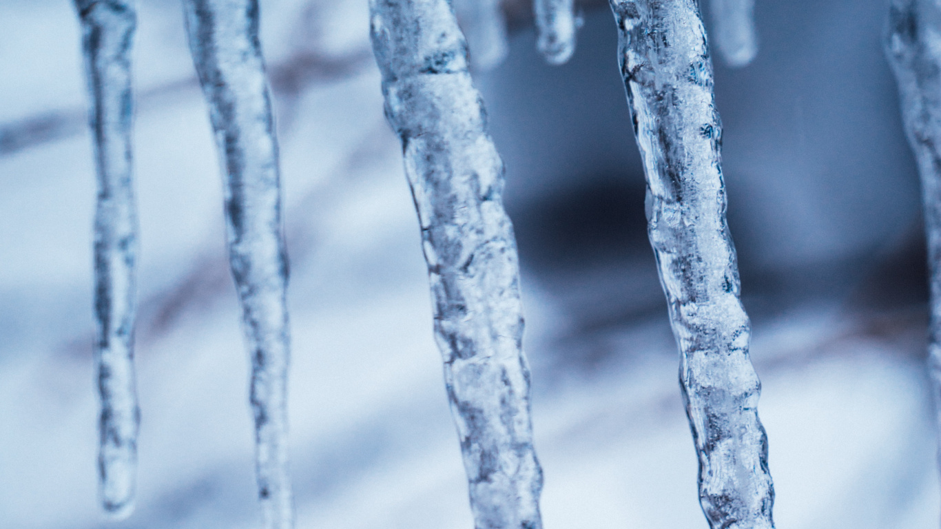 Обои сосулька, лед, замораживание, зима, таяние в разрешении 1366x768