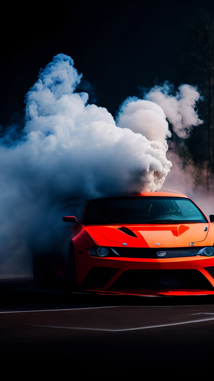 Обои дым, легковые автомобили, A-сегмента, суперкар, облако в разрешении 720x1280