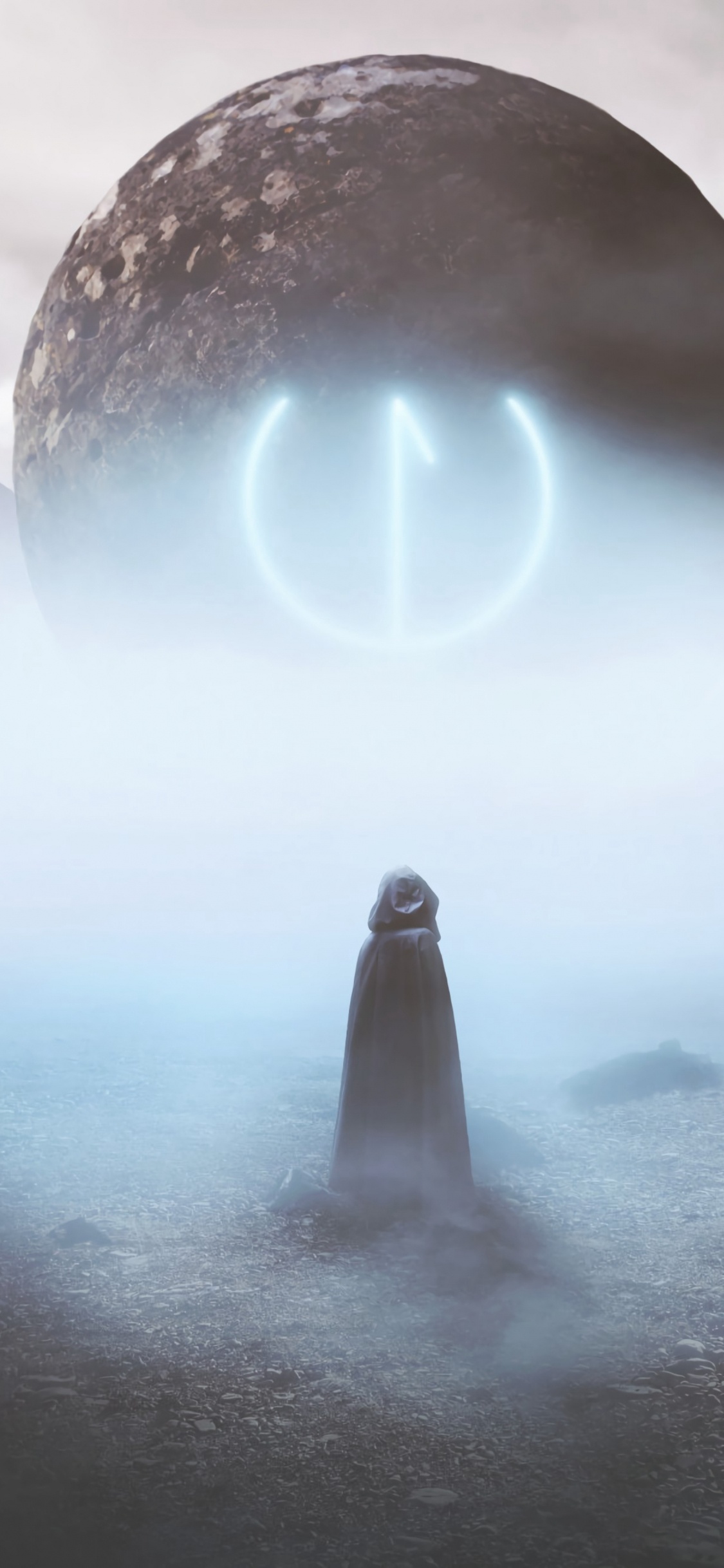 Обои арт, туман, атмосфера, вода, пейзаж в разрешении 1125x2436