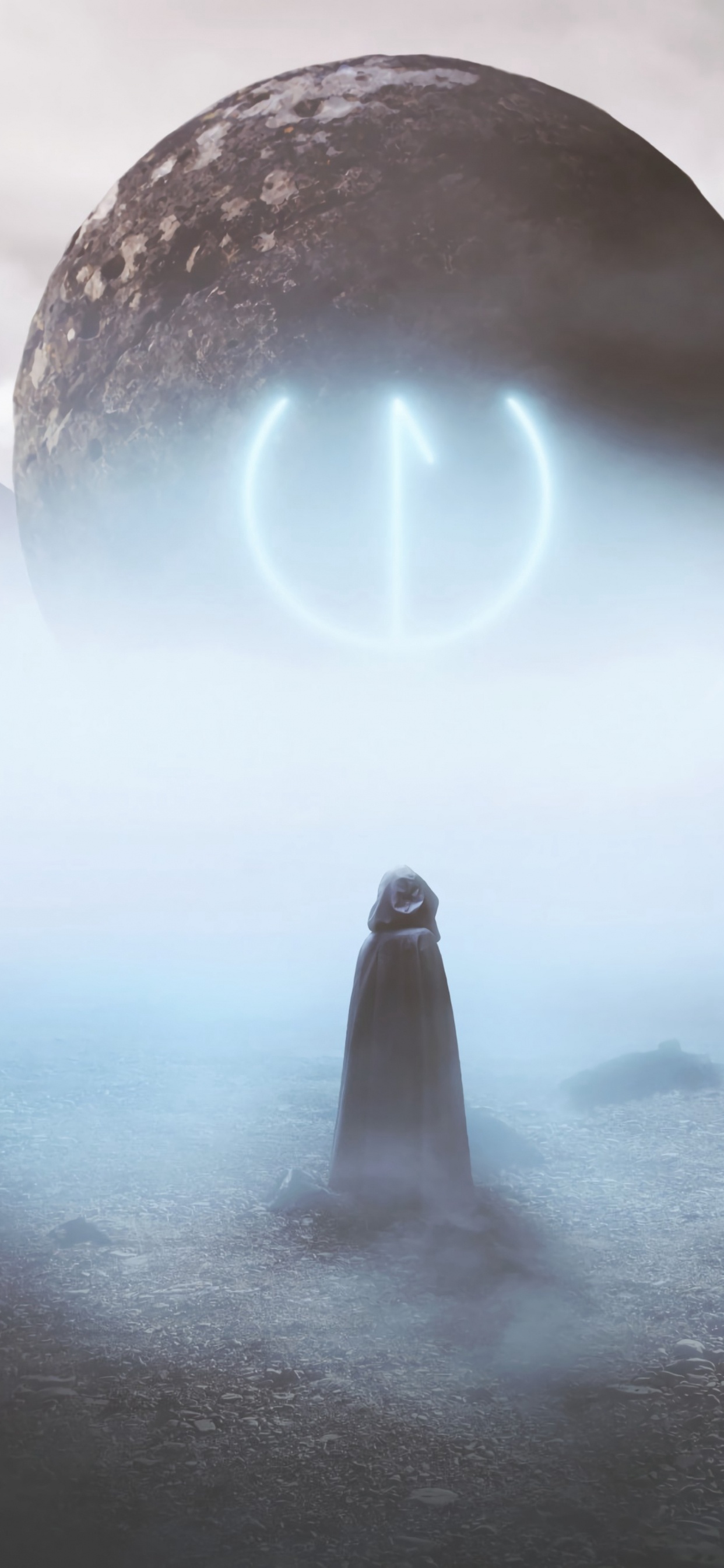 Обои арт, туман, атмосфера, вода, пейзаж в разрешении 1242x2688