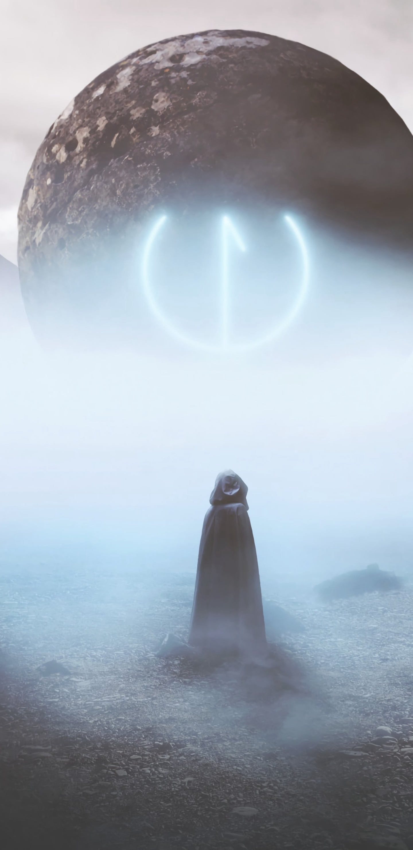 Обои арт, туман, атмосфера, вода, пейзаж в разрешении 1440x2960