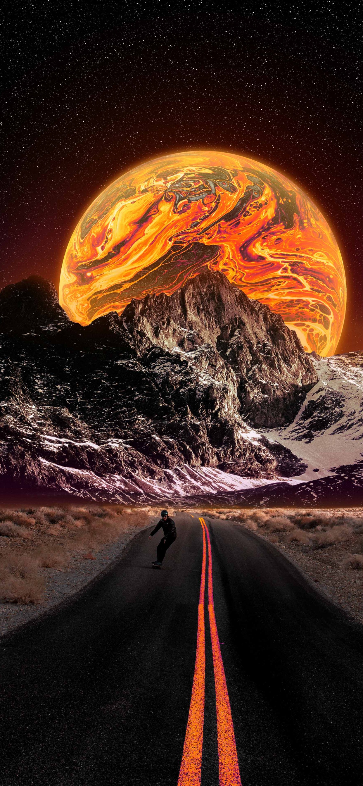 Обои атмосфера, луна, мир, свет, природа в разрешении 1242x2688