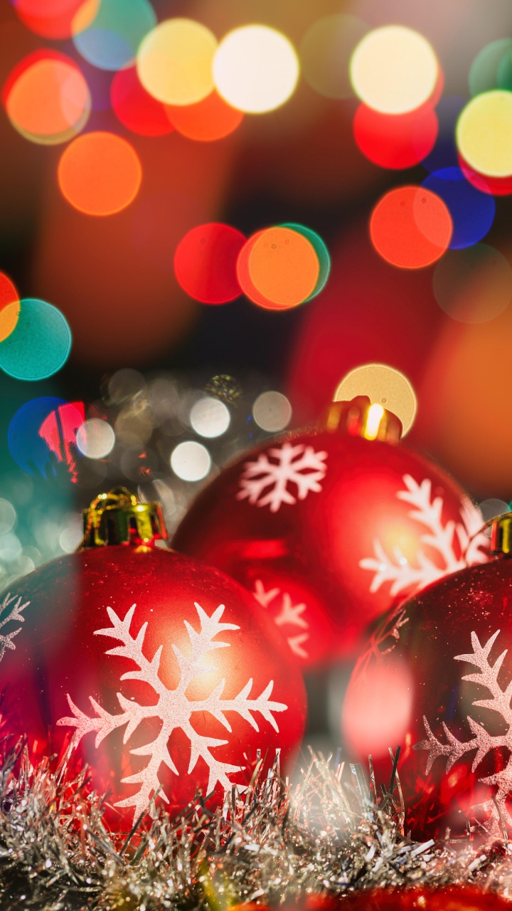 Обои Рождественский день, рождественский орнамент, Новый год, праздник, Рождественские украшения в разрешении 720x1280