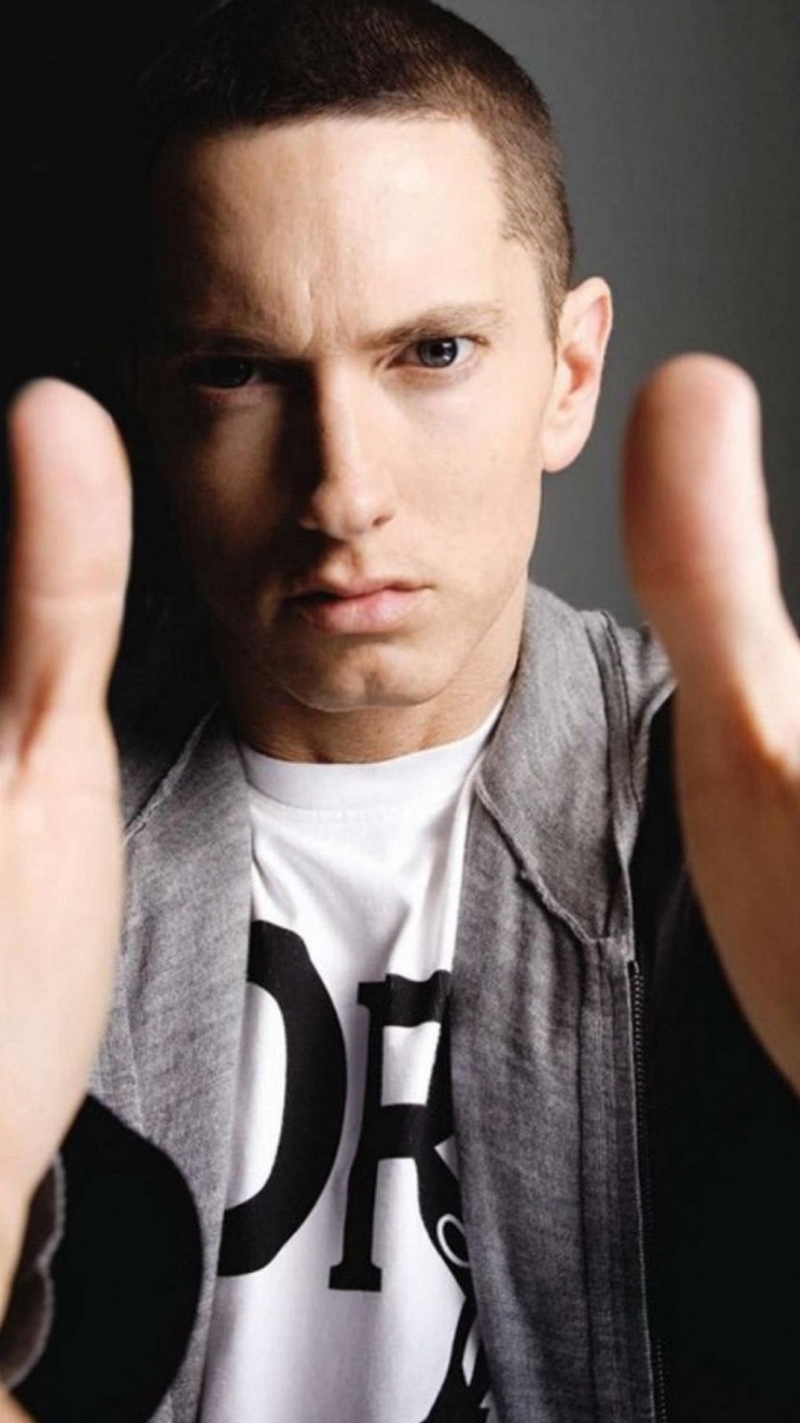 Обои eminem, Маршал Мэтерс ЛП, хип хоп музыка, реппер, палец в разрешении 720x1280