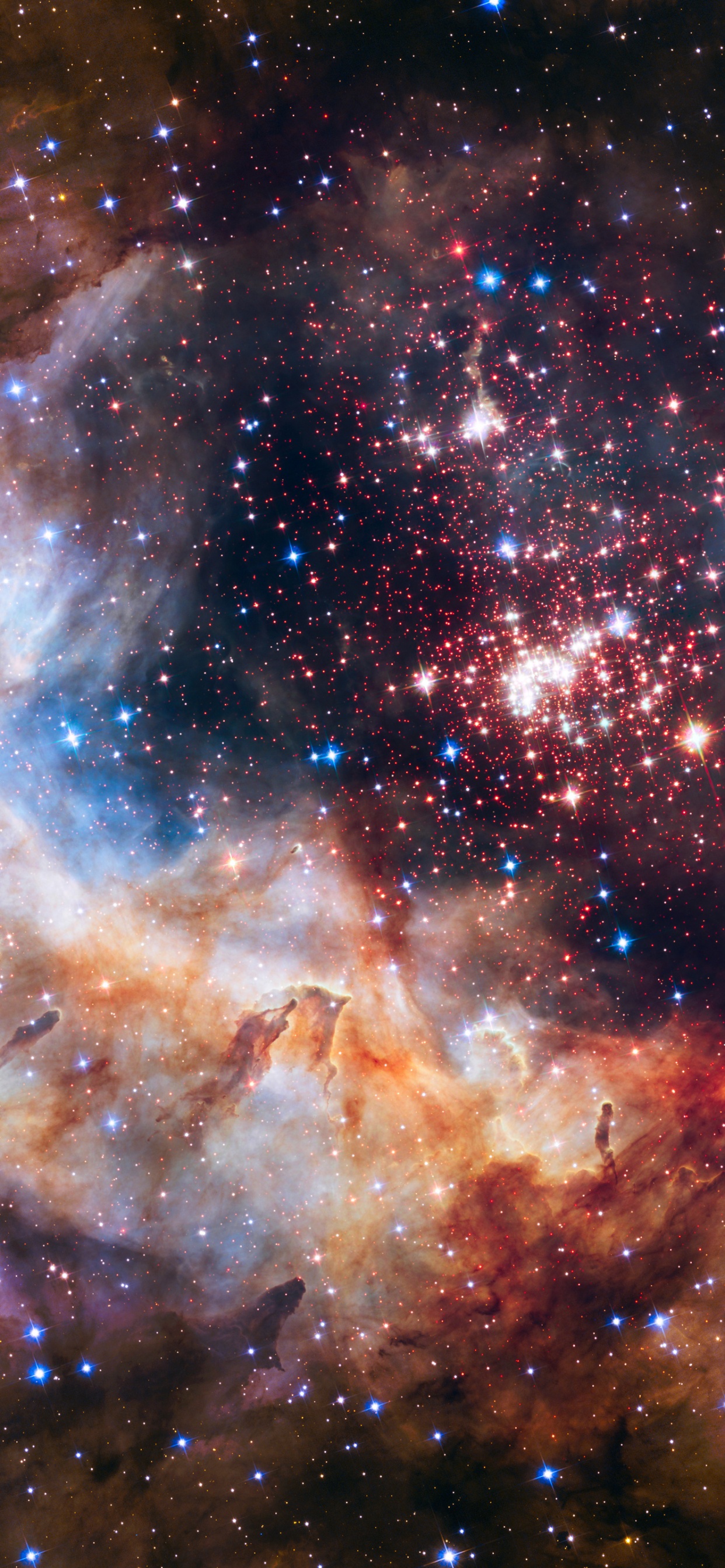 Обои Столпы творения, космический телескоп Хаббл, телескоп, Европейская Южная обсерватория, Астрономия в разрешении 1242x2688