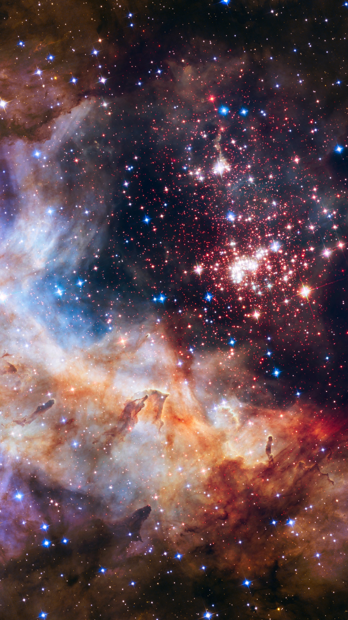 Обои Столпы творения, космический телескоп Хаббл, телескоп, Европейская Южная обсерватория, Астрономия в разрешении 1440x2560