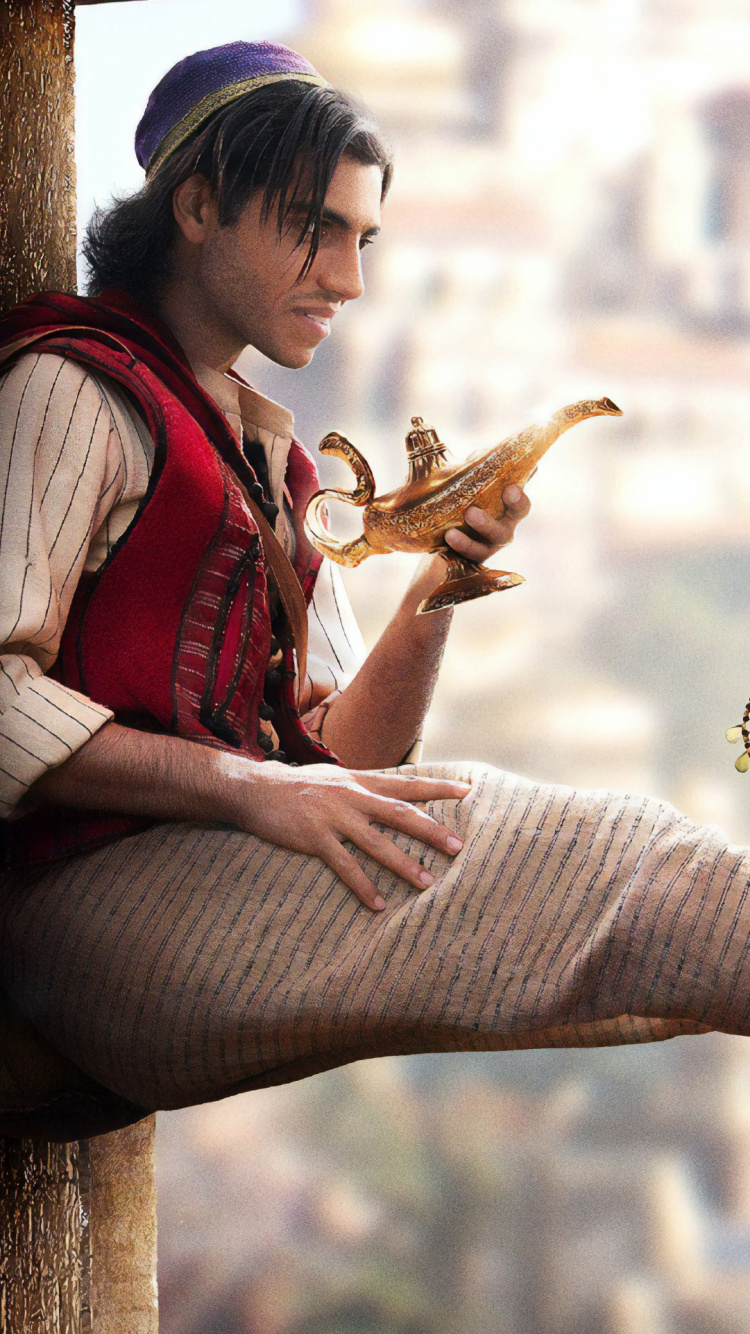 Обои Аладдин, арт, человек, храм, олененок в разрешении 750x1334