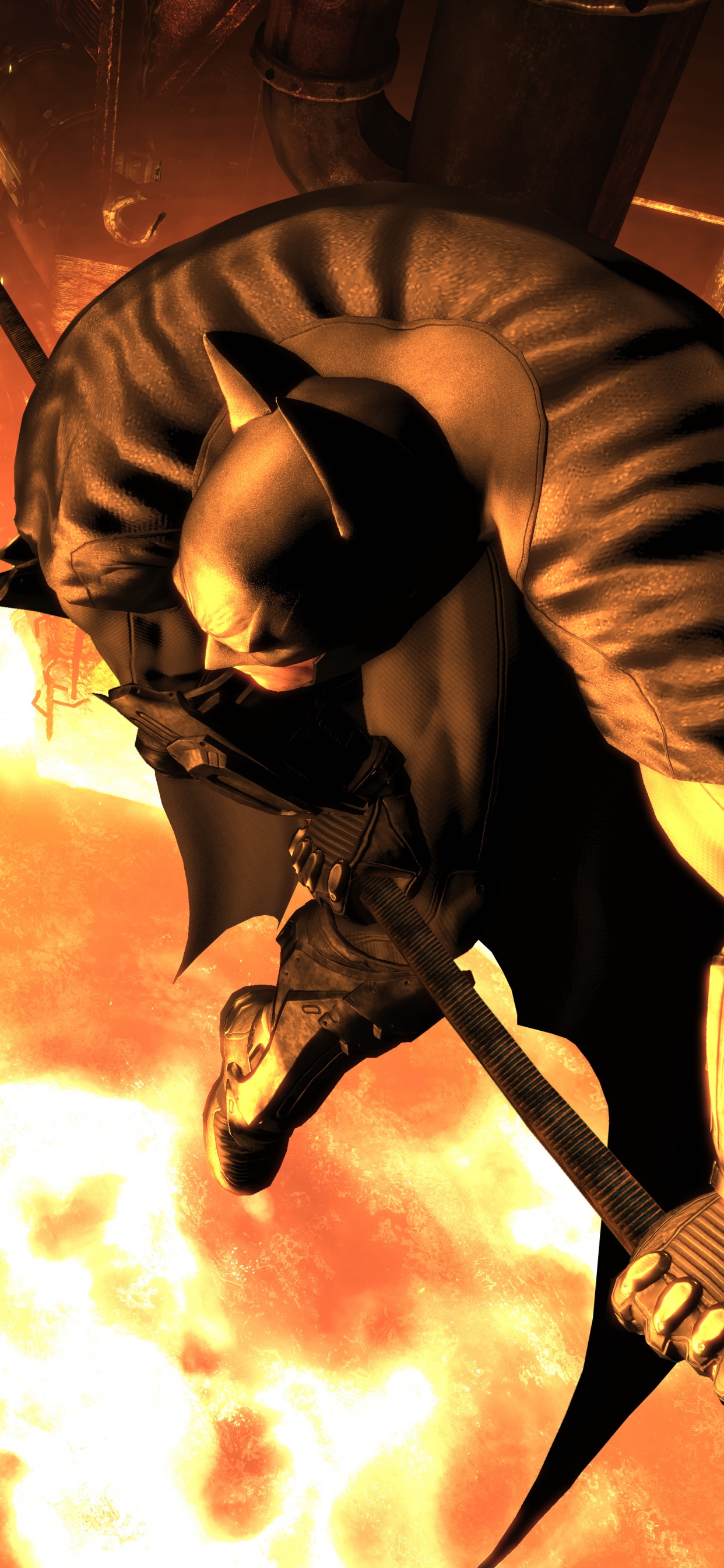 Обои Бэтмен аркхем Сити, Бэтмен, женщина кошка, рокстеди студиос, ГотэмСити в разрешении 1242x2688