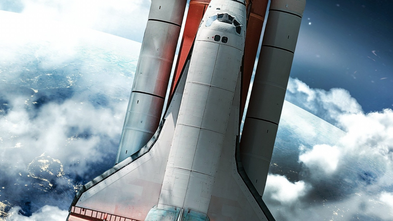 Обои ракета, запуск ракеты, облако, самолеты, жест в разрешении 1280x720