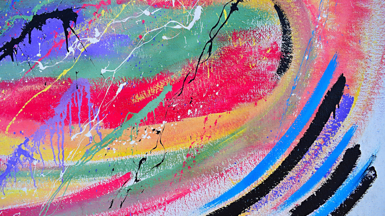 Обои живопись, абстрактное искусство, арт, текстура, акриловая краска в разрешении 1280x720