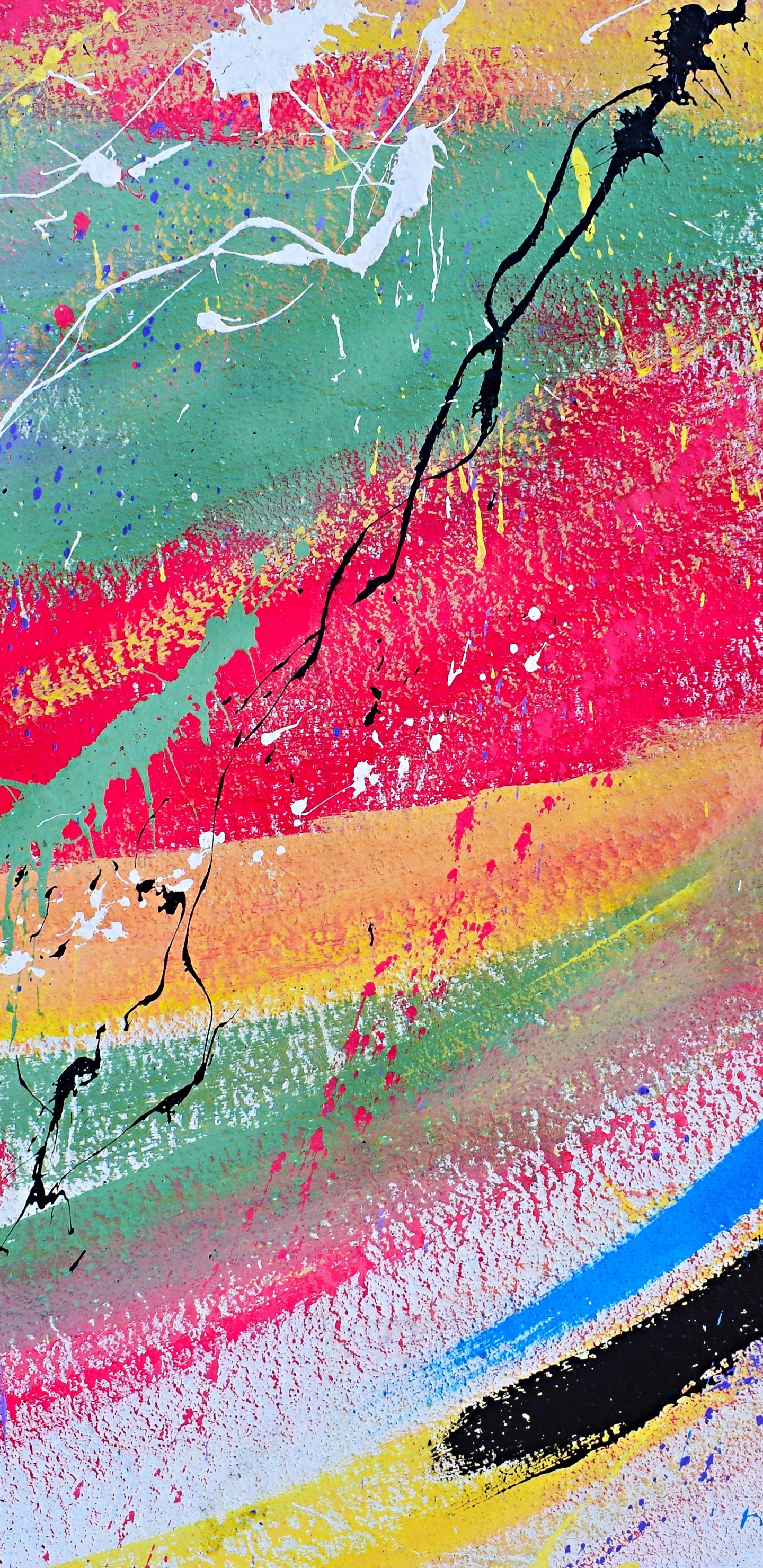 Обои живопись, абстрактное искусство, арт, текстура, акриловая краска в разрешении 1440x2960