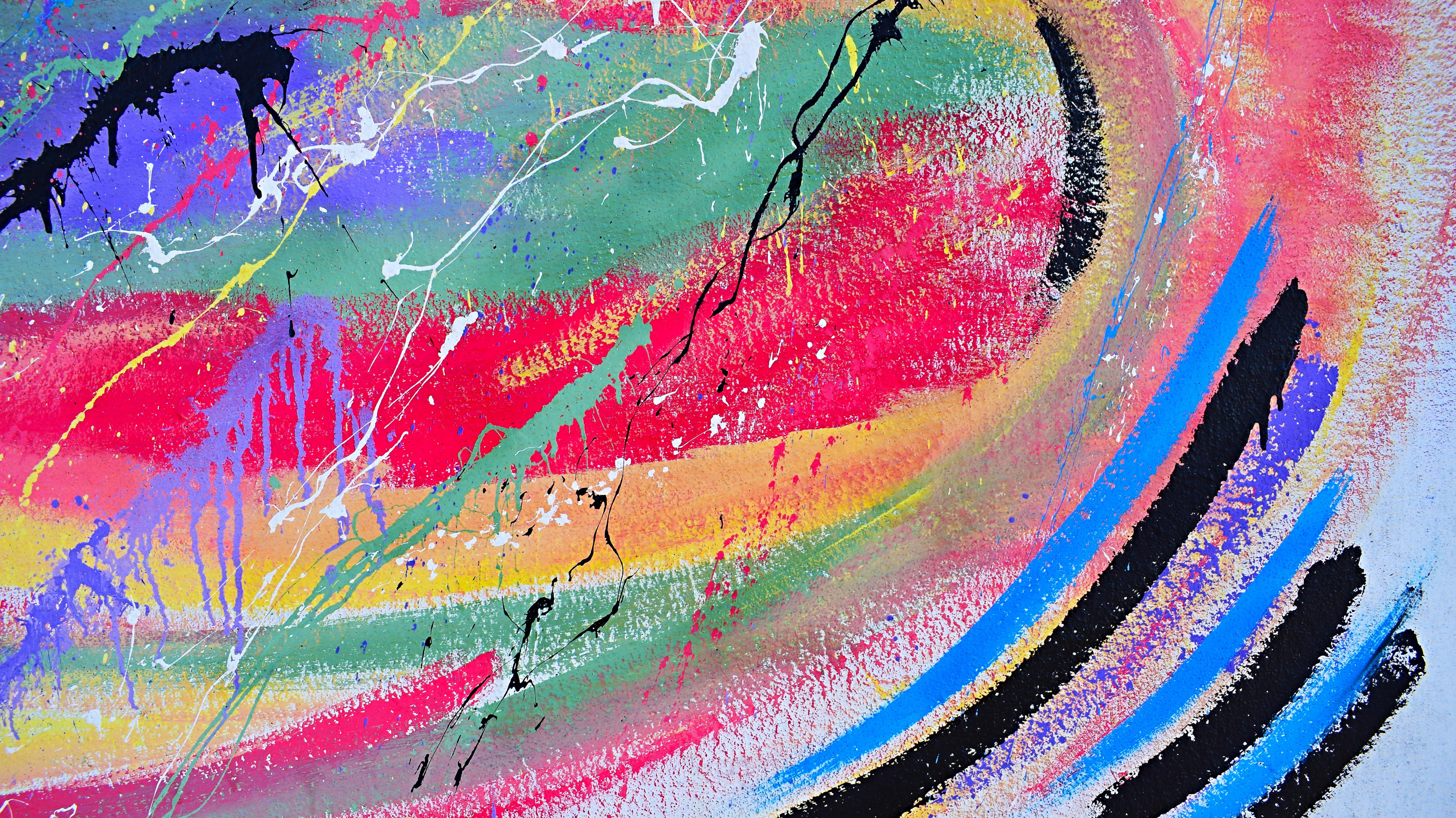 Обои живопись, абстрактное искусство, арт, текстура, акриловая краска в разрешении 3840x2160