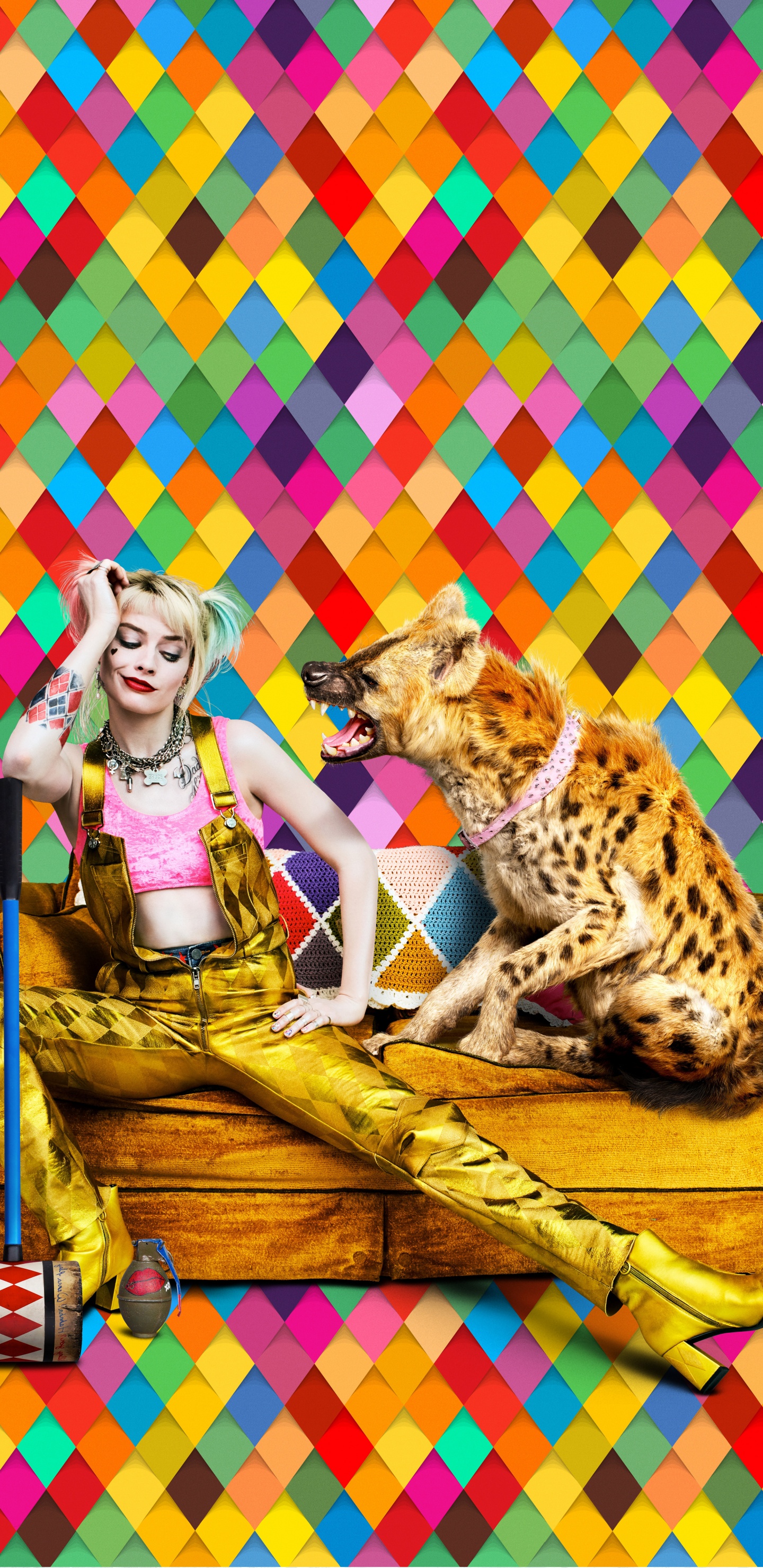 Обои Харли Квинн, ткань, арт, визуальное искусство, хищная птица в разрешении 1440x2960