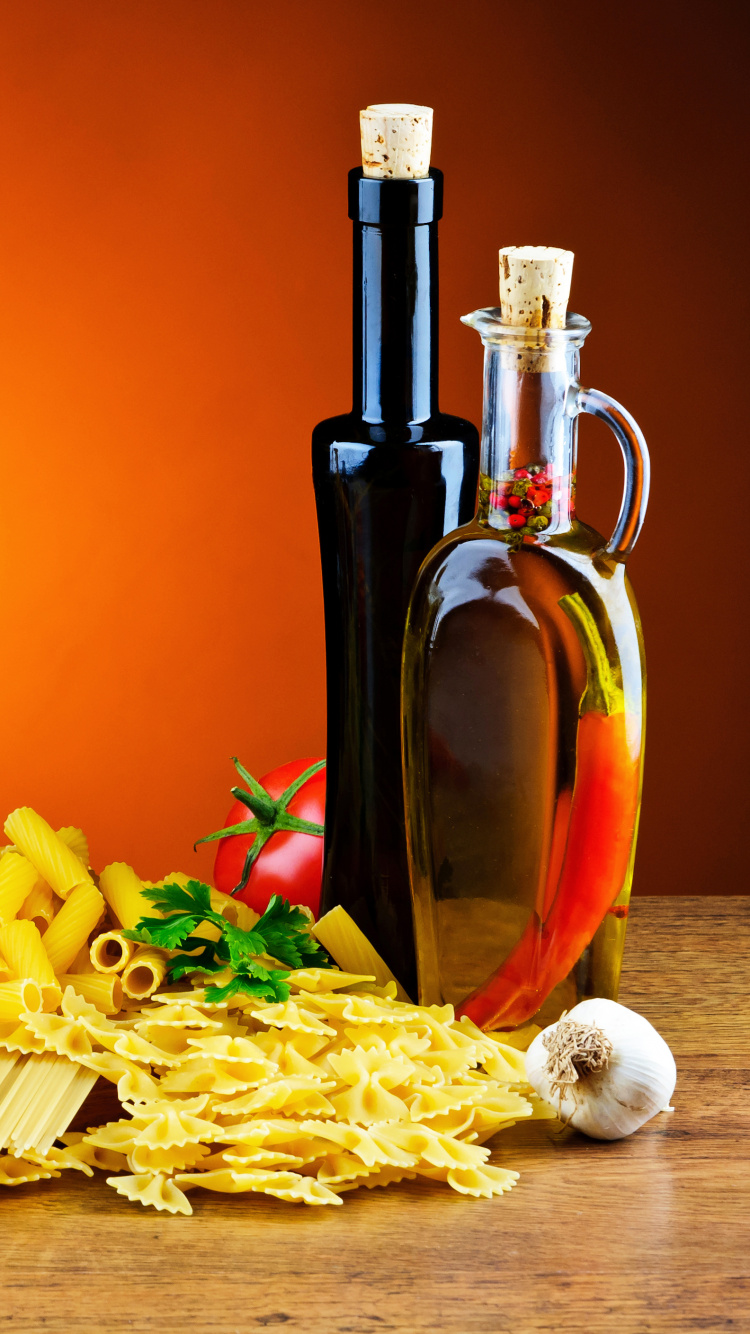 Обои паста, итальянская кухня, специя, спагетти, пища в разрешении 750x1334