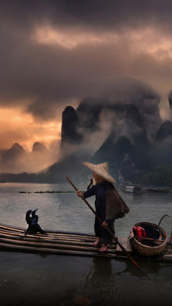 Обои пейзаж, природа, плавсредства гребные, катание на лодках, перевозка воды в разрешении 720x1280