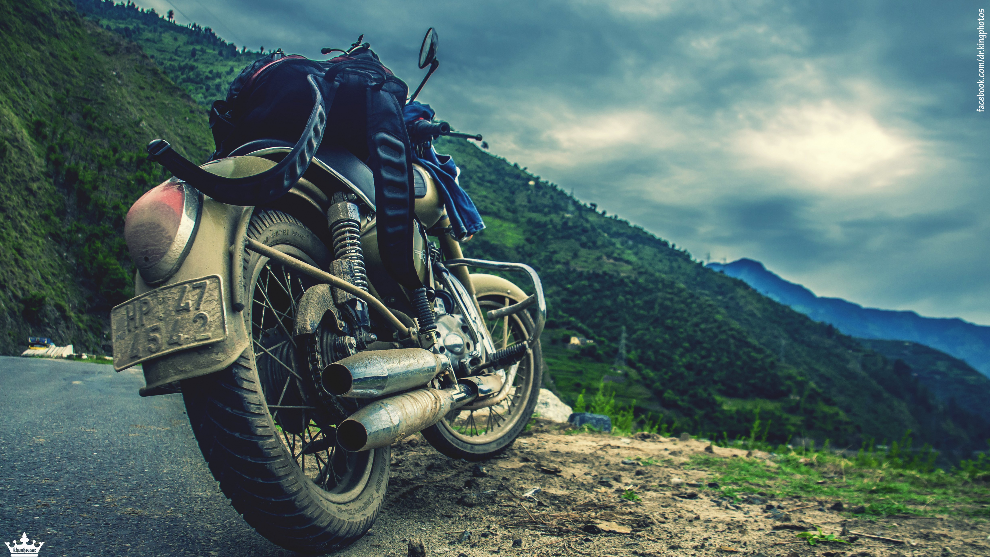 Обои мотоцикл, гора, мотоспорт, местность, Офф-роуд в разрешении 3840x2160