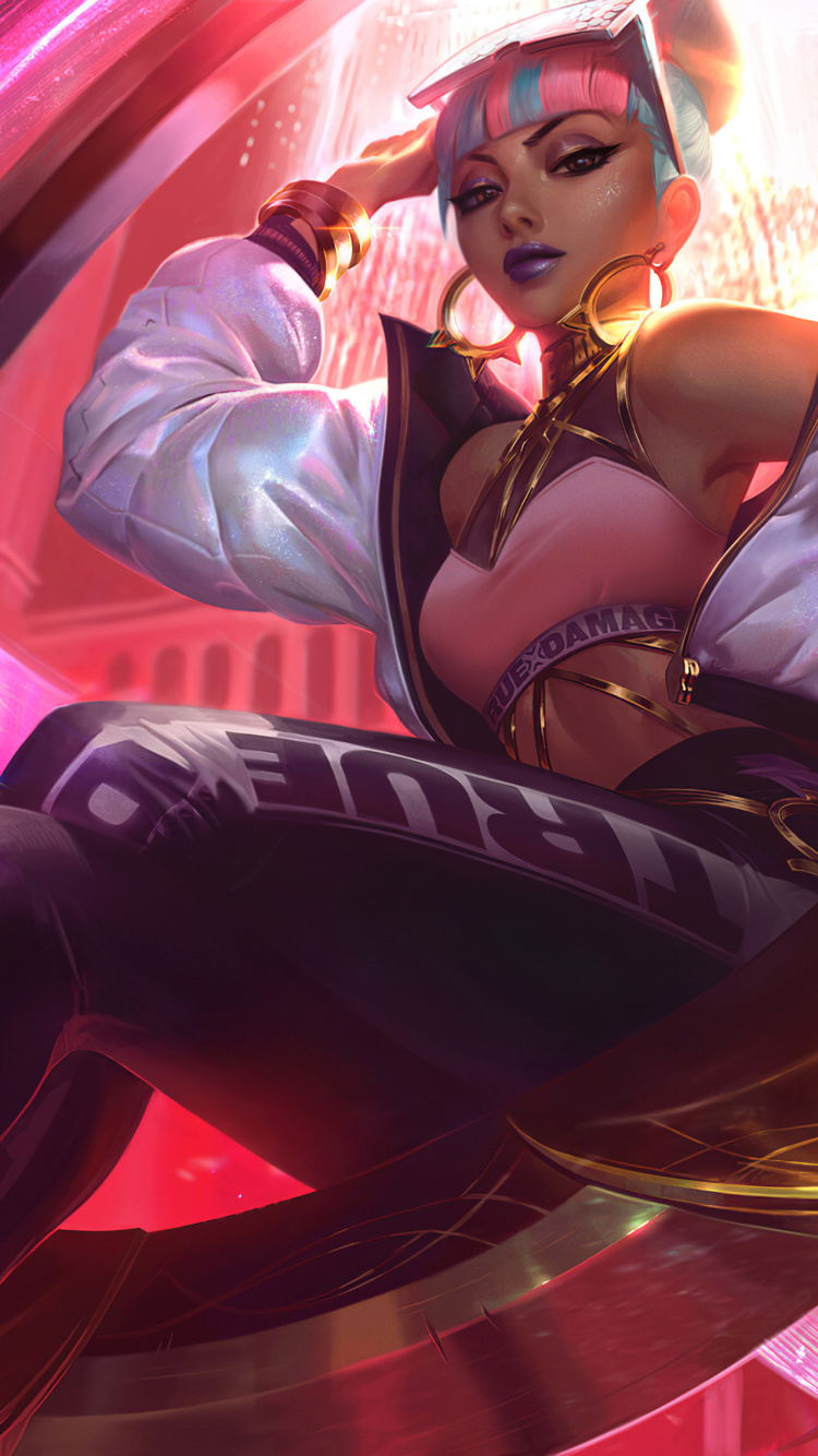 Обои графический дизайн, вымышленный персонаж, иллюстрация, прохлада, riot games в разрешении 750x1334