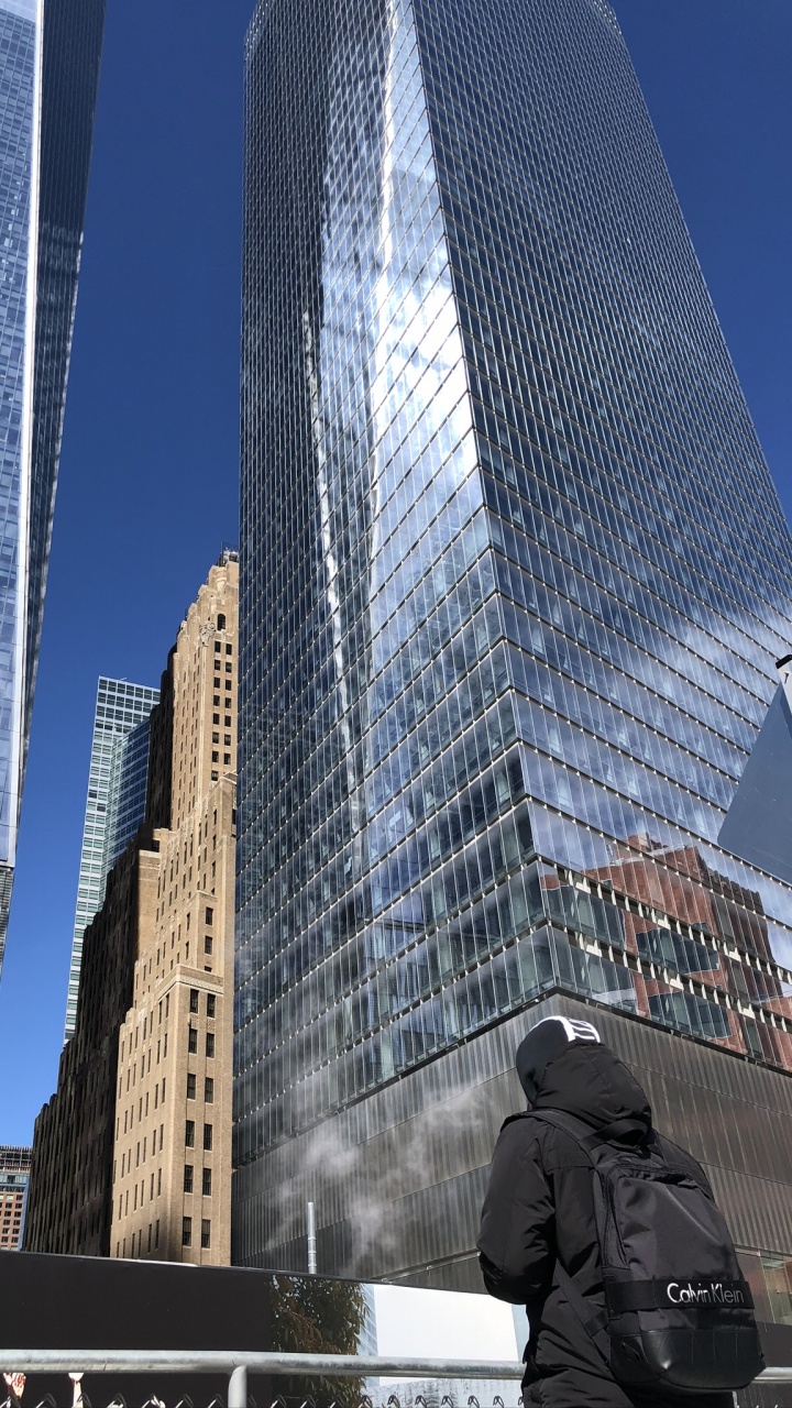 Обои Нью-Йорк, башня, синий, архитектура, дневное время в разрешении 720x1280